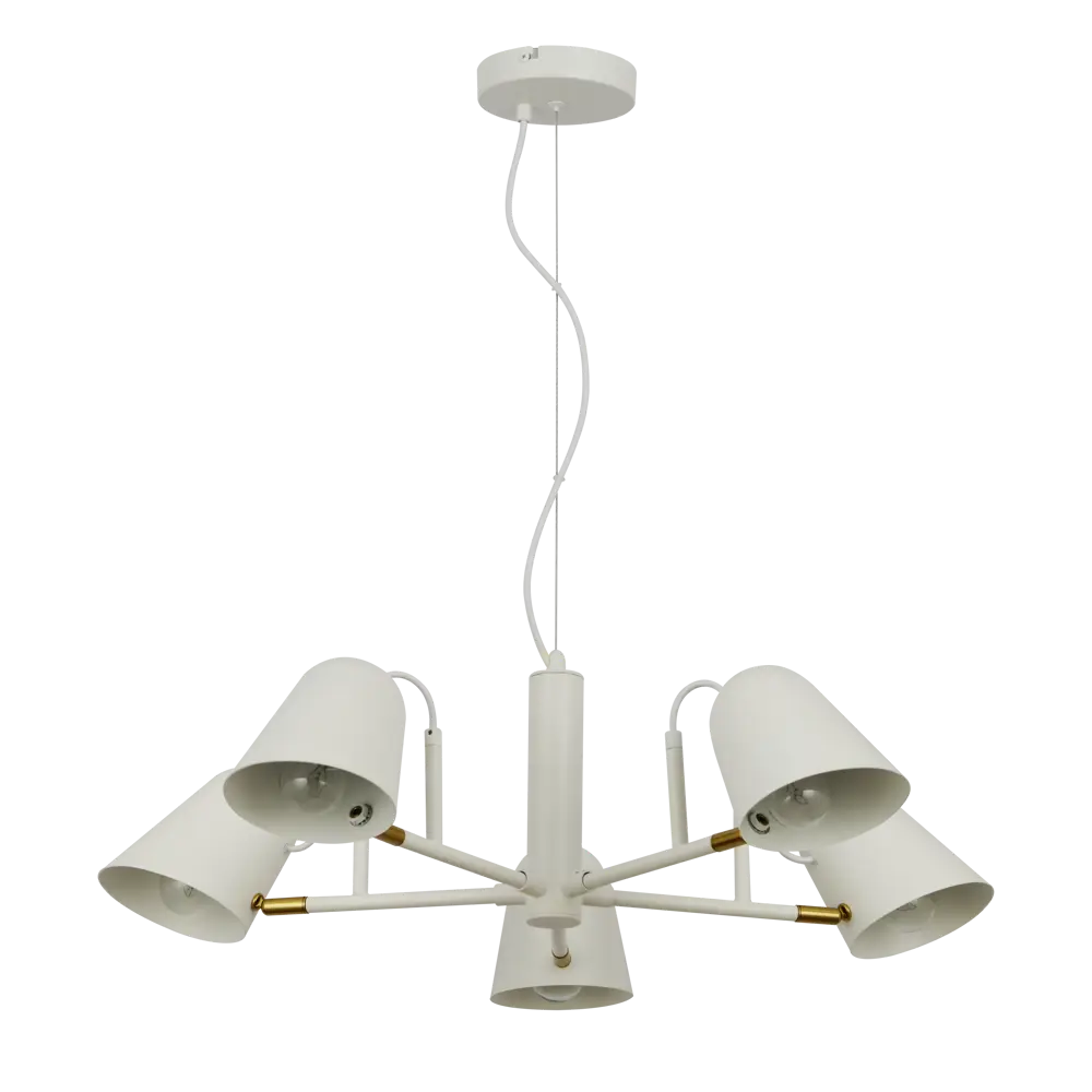 Люстра подвесная Sarro 5 ламп 15 м² цвет белый KREAFORTA STLM-2078571 - Вид №2