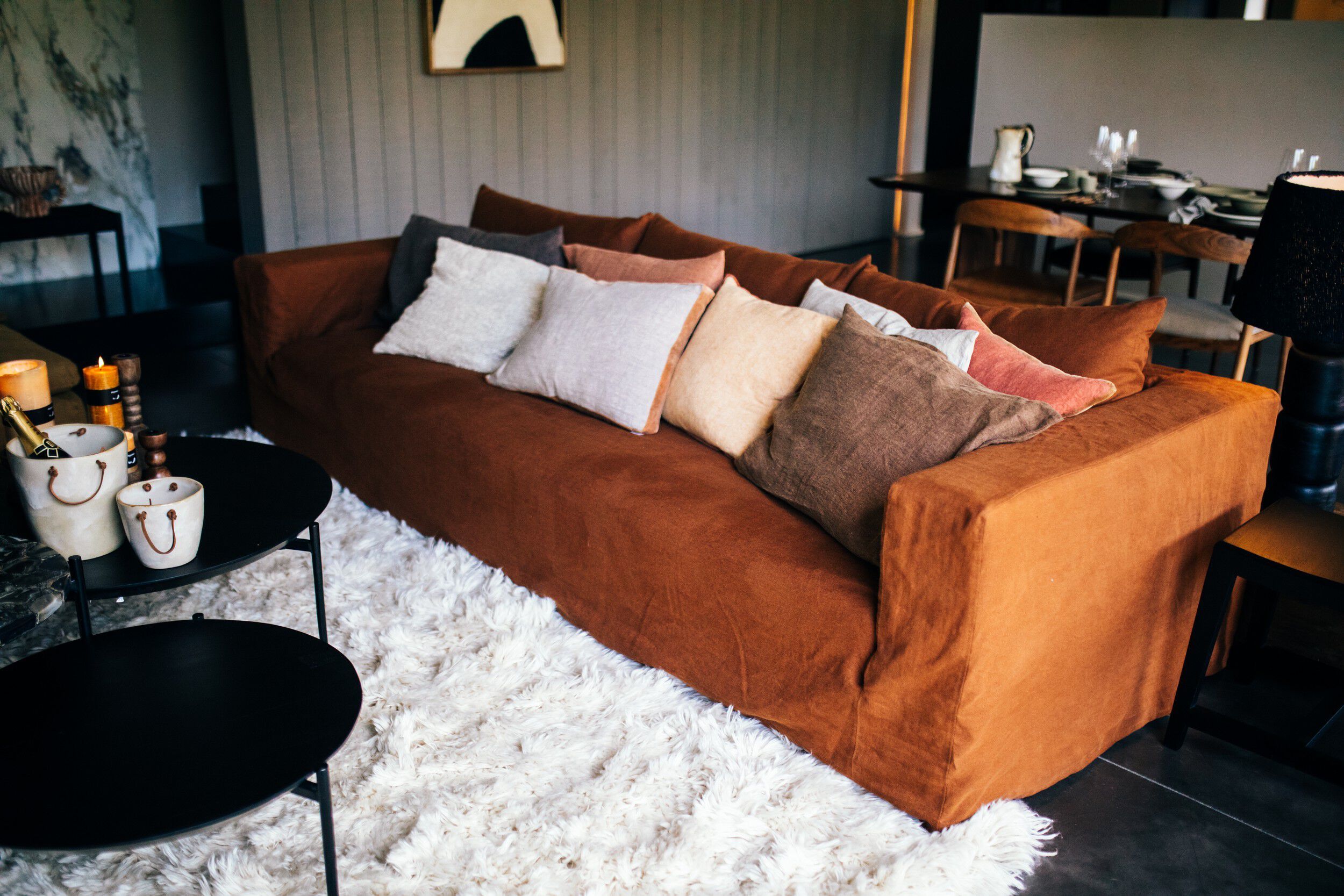 Прямоугольная однотонная льняная подушка POMAX BASICS ARCH-00153227 - Вид №3