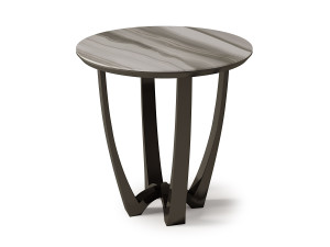 Высокий круглый мраморный журнальный столик