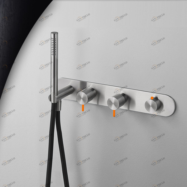 Смеситель для душа матовая сталь с оранжевой ручкой Toki Radomonte TKI51SCIL24