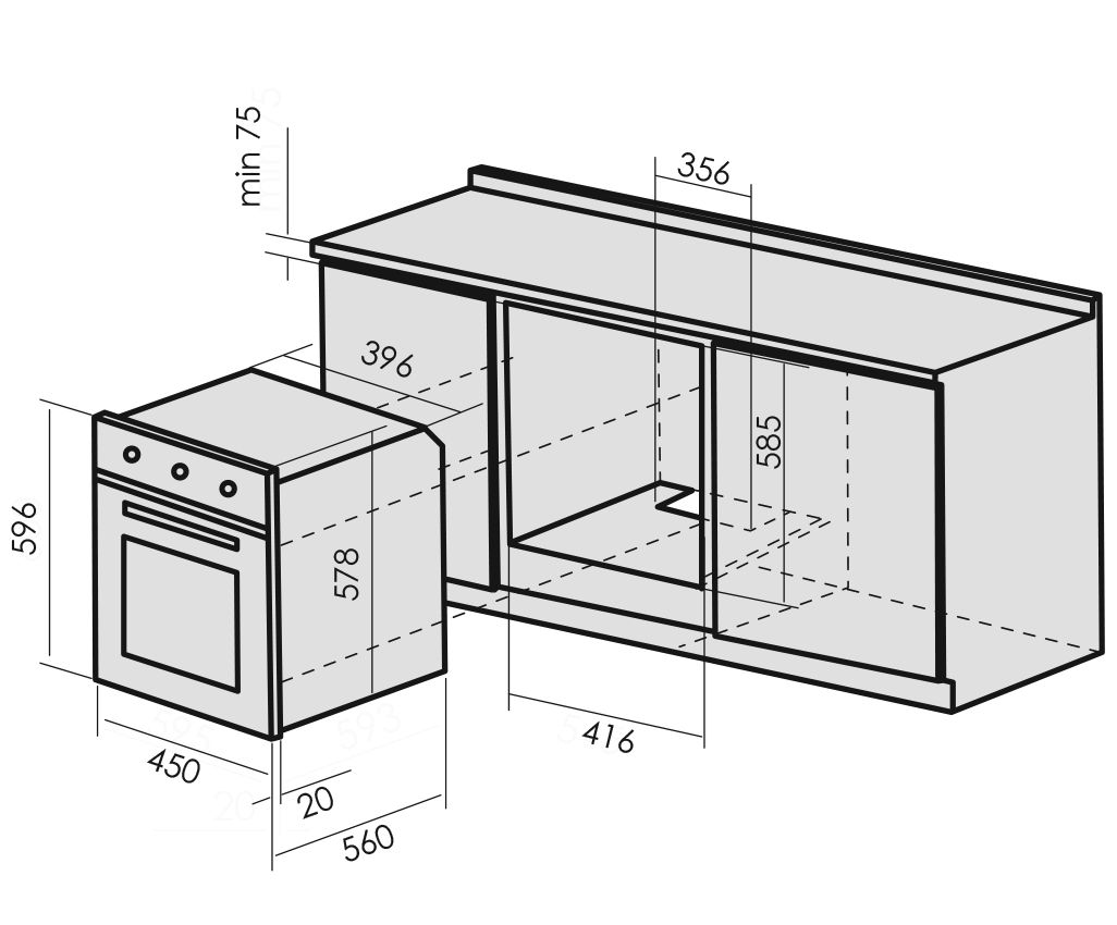 9185549 Электрический духовой шкаф LAUF DE-465 черный STDN-0122793 - Вид №7