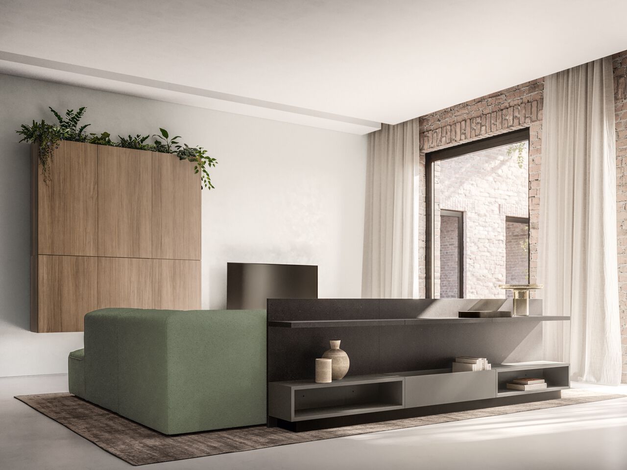 Деревянная секционная оборудованная стена Santalucia Mobili GREEN ARCH-00113311 - Вид №1