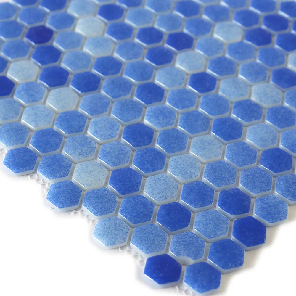 Мозаика стеклянная Natural STP-BL010-HEX 29x29 см цвет синий Santreyd Steppa STLM-2142919 - Вид №1