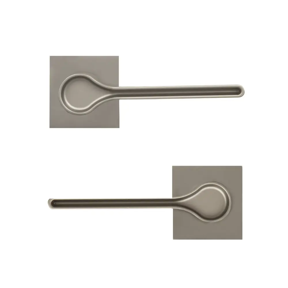 Дверная ручка на розетке KREAFORTA Калга без запирания цвет никель STLM-2034326 - Вид №1