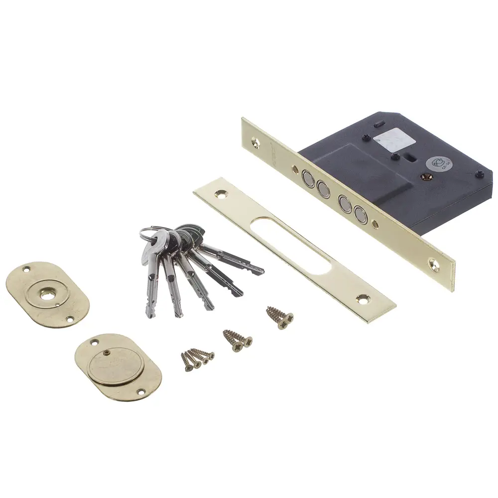 Врезной замок APECS с крестообразным ключом и золотистым покрытием 11880859 STLM-0001582 - Вид №1