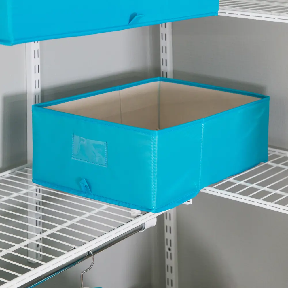Короб для хранения без крышки Spaceo 27x16x44 см нетканый материал цвет голубой STLM-2051506 - Вид №3