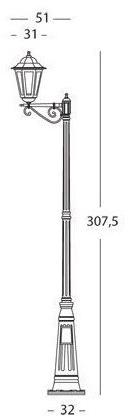 SOVIL Садовый фонарь из литого алюминия Geko 574  - Вид №2