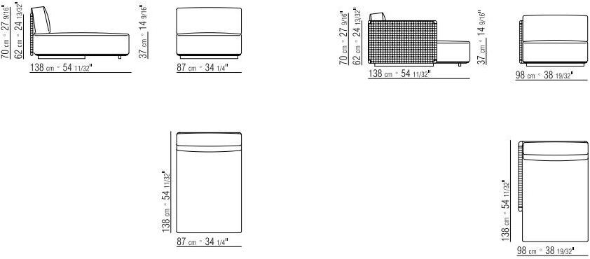 Flexform Кушетка из ткани Eddy sun-id-1481403 - Вид №1