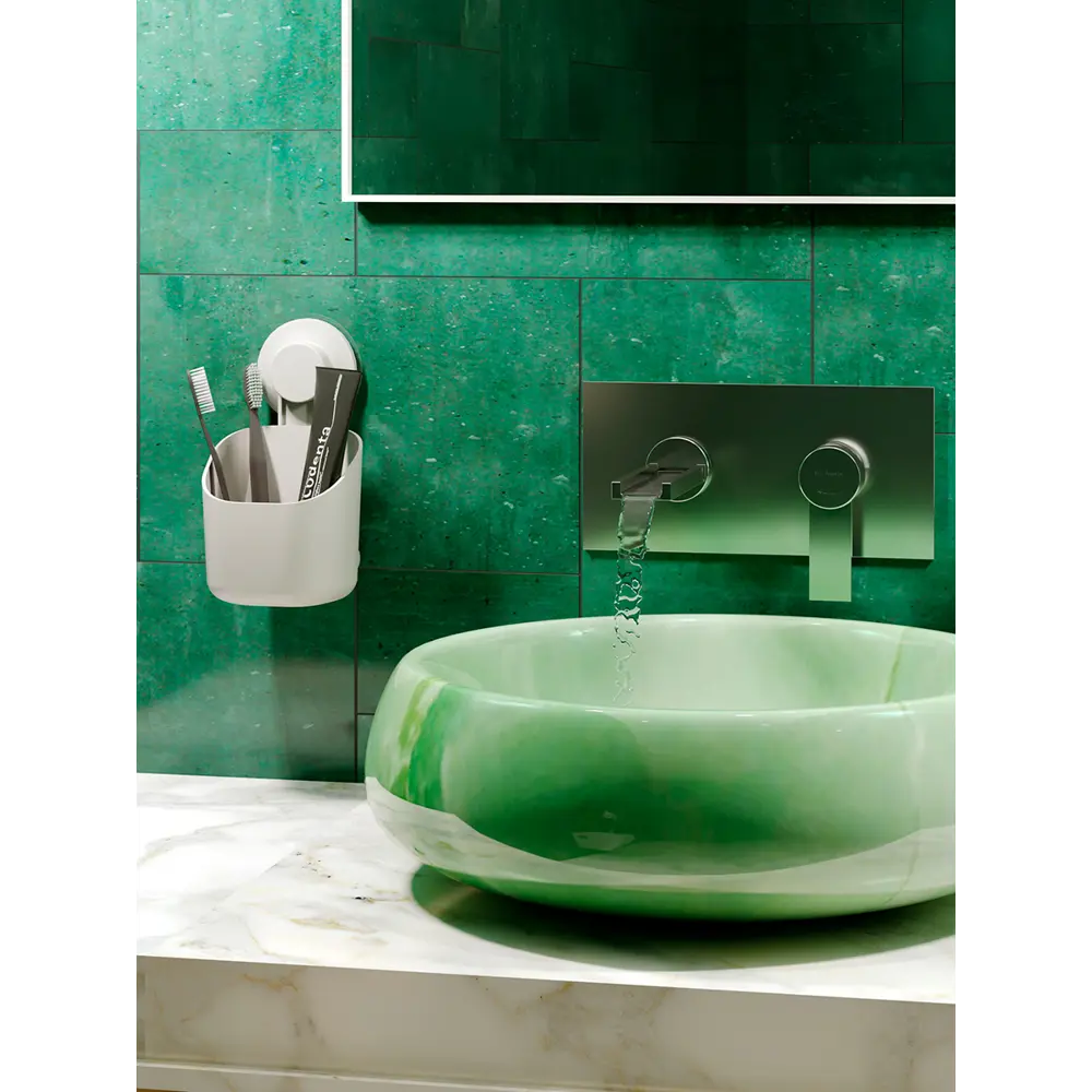 Стакан для щеток на присосках навес easy пластик белый Santreyd STLM-2109202 - Вид №3