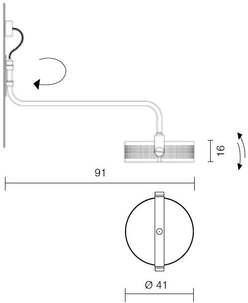 Martinelli Luce Настенный светильник из алюминия Modena 1436/l/1 - Вид №3