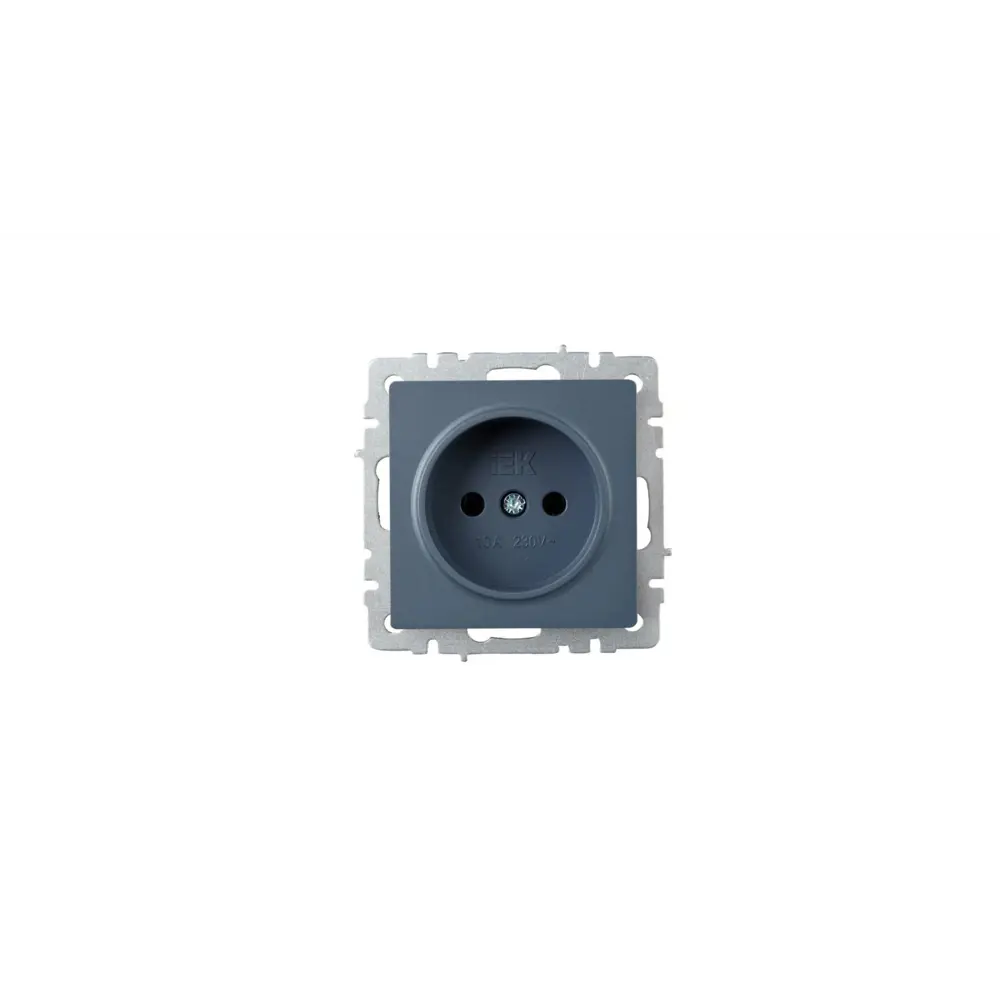 Розетка встраиваемая IEK Brite РС10-1-0-БрМ без заземления цвет маренго 89361855 STLM-2147667 - Вид №1