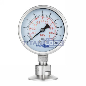 Манометр нержавеющий с мембранным разд.,10/0,2 Бар, Clamp DN50, корп. 100мм, TLSPG50/100CL TITAN LOCK