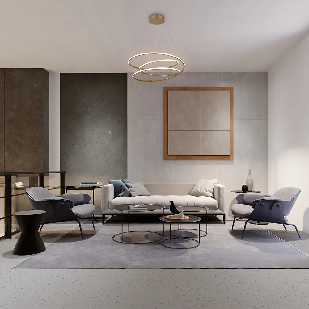 Светильник подвесной светодиодный MOD100PL-L88BSK1 30 м² нейтральный белый свет цвет латунь/белый Maytoni STLM-2038369 - Вид №4