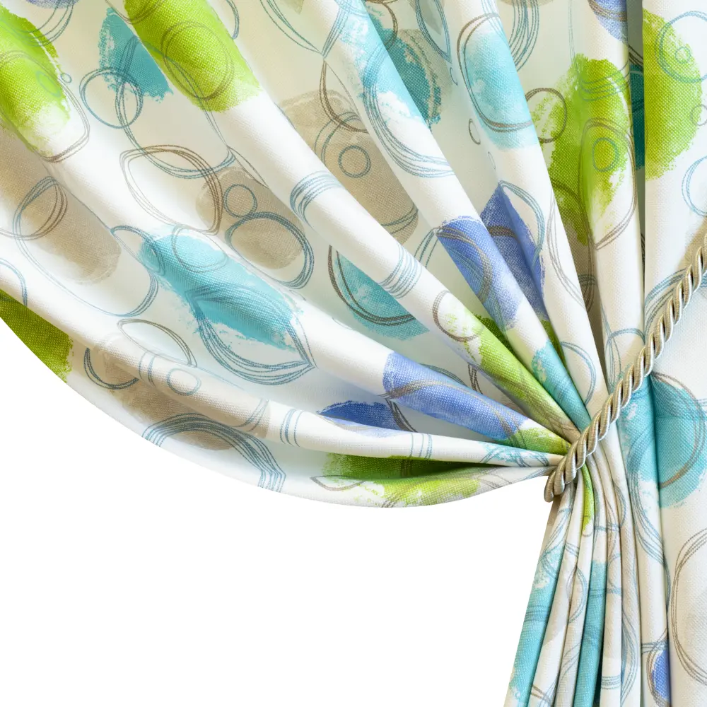 Ткань 1 м/п Круги велюр 300 см цвет сине-салатовый GARDEN STLM-2024374 - Вид №3