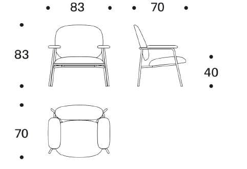 Тканевое кресло с подлокотниками Saba Italia Philo ARCH-00151590 - Вид №6