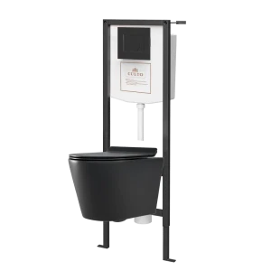 Комплект инсталляция с унитазом Culto Bruno с кнопкой цвет черный матовый