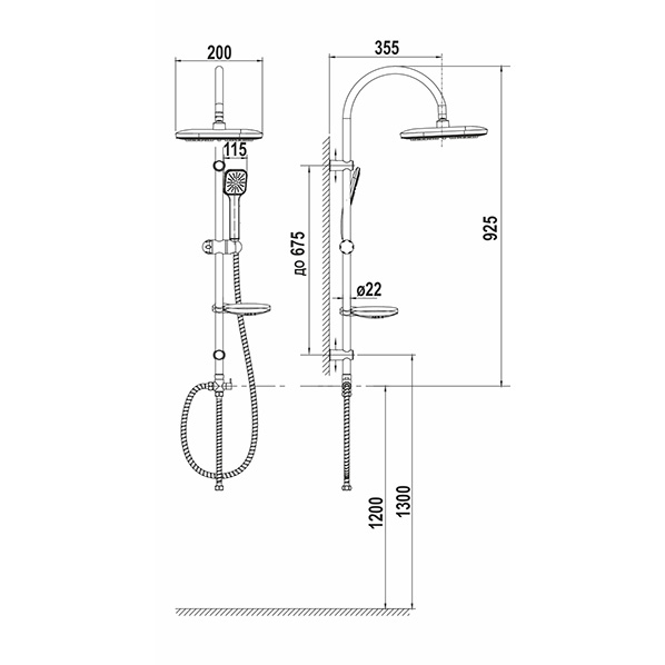 AGD 25.1243 C  Душевая колонна  ARGO kran agd251243c - Вид №1