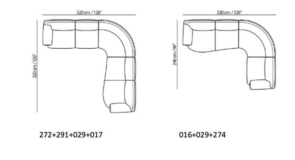 Угловой диван из ткани Natuzzi Italia память ARCH-00119901 - Вид №12