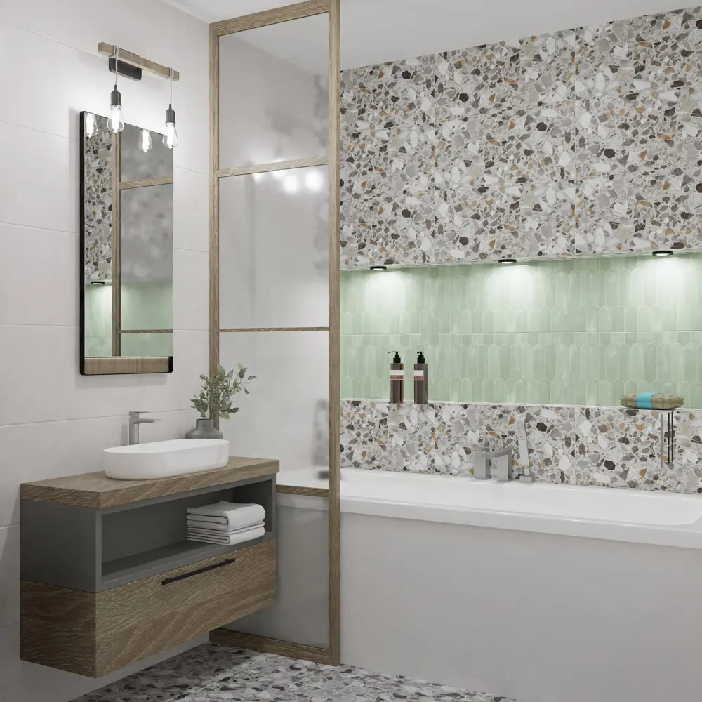 Настенная плитка Azori Mozart Granito 31.5x63 см 1.79 м² матовая цвет бежевый STLM-2103920 - Вид №5