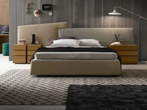 Presotto Кровать-контейнер из ткани с обитым изголовьем Wing system tall | letto