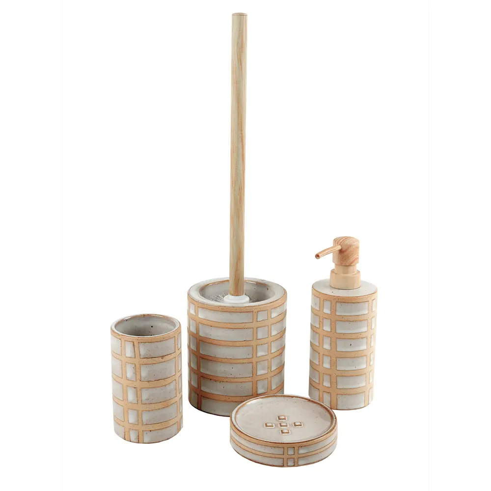 Стакан для щеток пуарэ керамика бежевый Santreyd STLM-2051521 - Вид №1