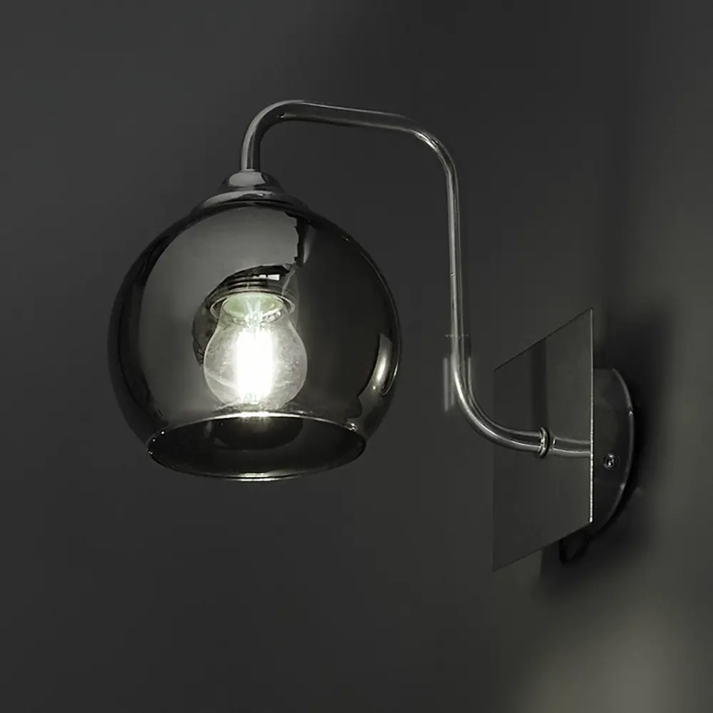 Настенный светильник бра Vitaluce Кристина 1 лампа 3м² Е27 цвет хром STLM-2013657 - Вид №1