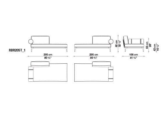 3-местный тканевый садовый диван B&B Italia Outdoor смородина ARCH-00078110 - Вид №27