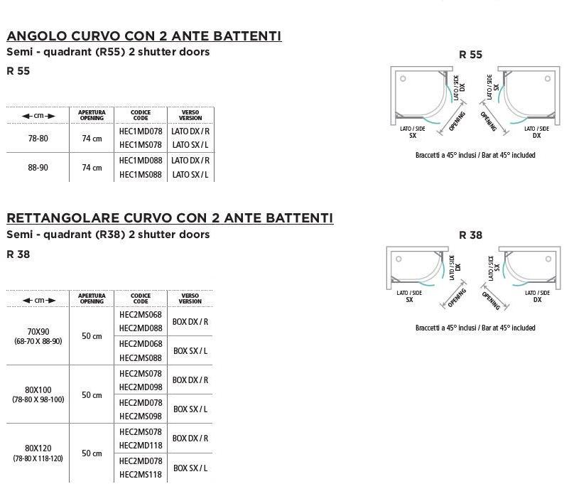 Gruppo Geromin Изогнутая душевая кабина с двумя распашными дверцами Flow sun-id-1497210 - Вид №1