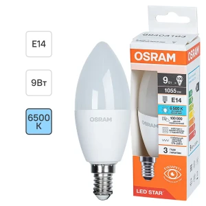 Светодиодная лампа Osram E14 свеча 9Вт холодный белый 89403103