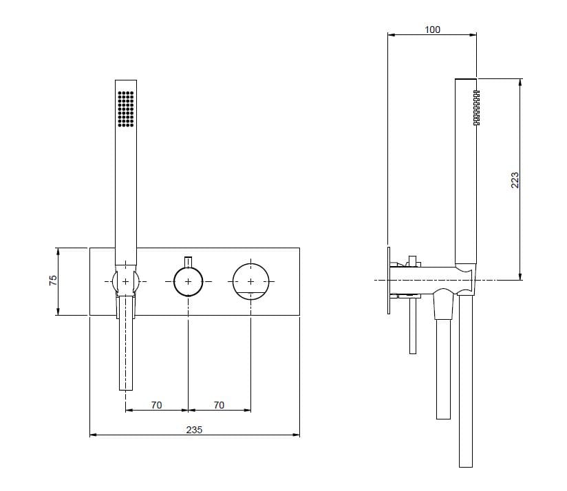 Смеситель для душа из нержавеющей стали с ручным душем Rubinetterie Frattini Borgia ARCH-00102138 - Вид №2