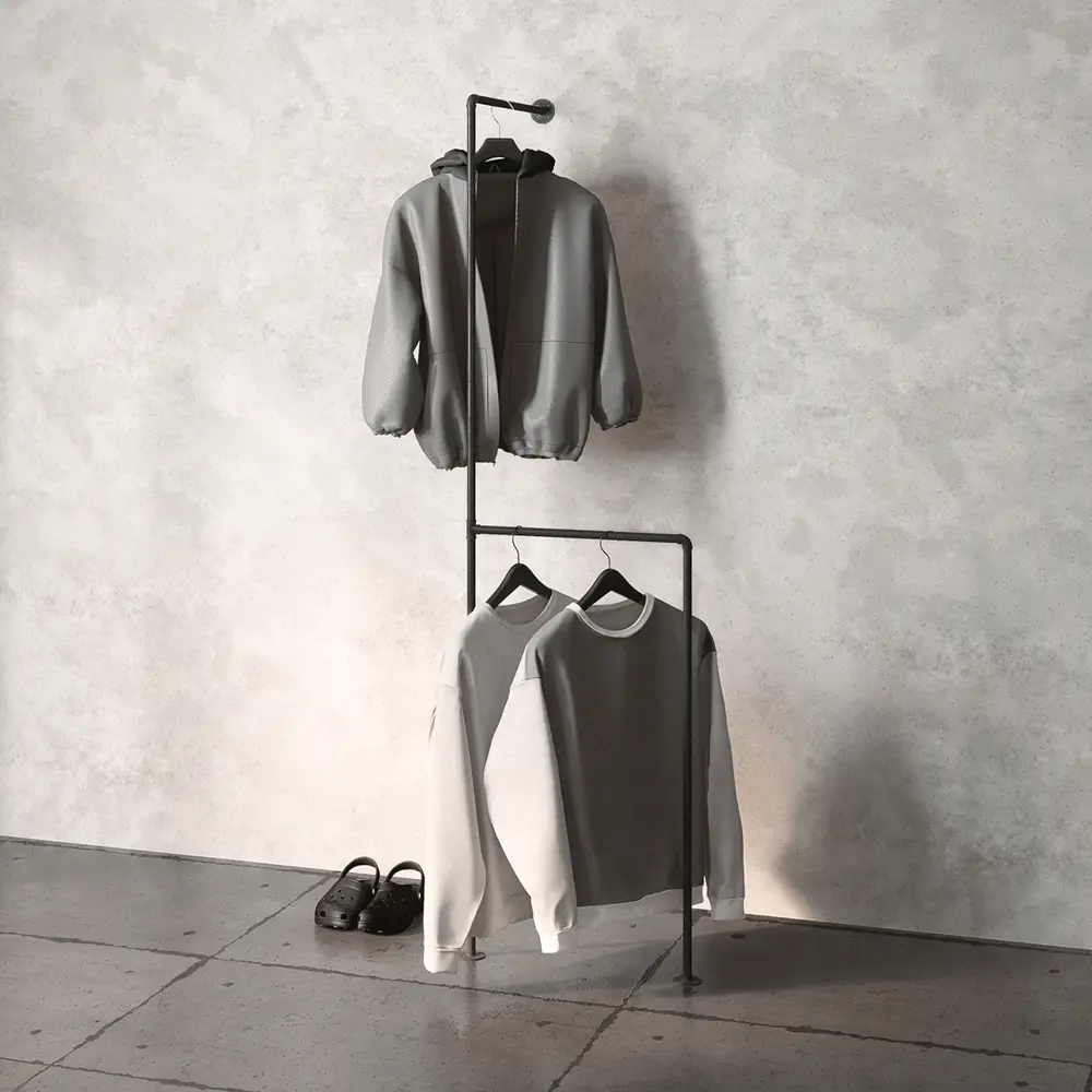 Комплект системы хранения Larvij PIPE08 7.5x100.5x8.5 см цвет черный STLM-2032167 - Вид №6