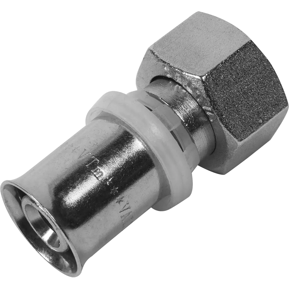 Муфта комбинированная Valtec 1/2"x16 мм ВР никелированная латунь VTM.222.N.001604 STLM-2131138