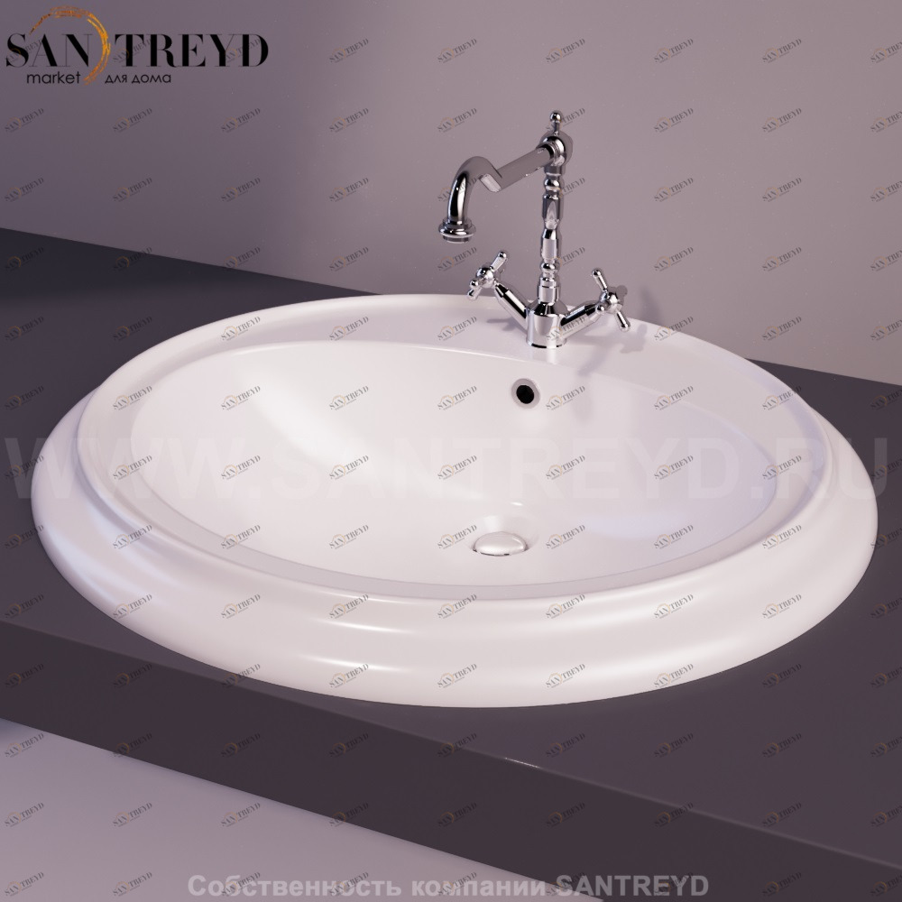 AR859BIANCO Накладная раковина под столешницу  овальная Simas Arcade