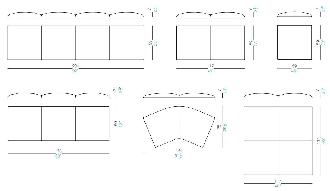 Ткань контракт диван Lapalma ADD ARCH-00062190 - Вид №6