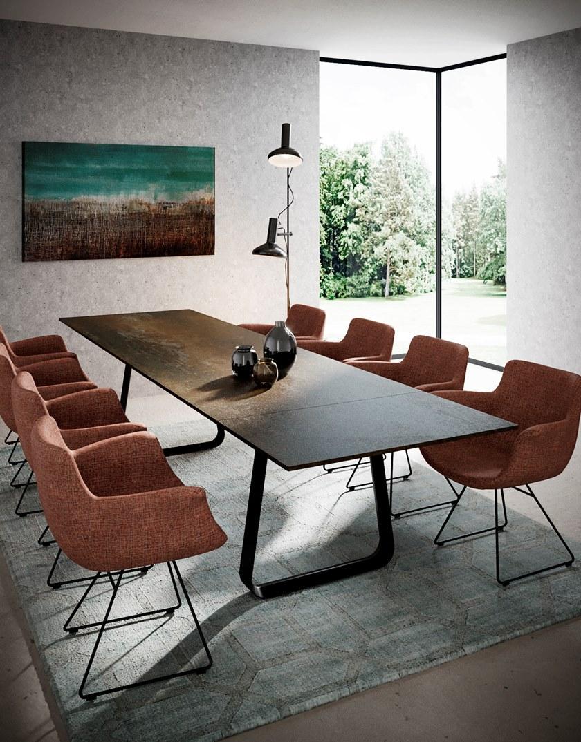 Joli Раздвижной стол с верхом из xeramica® или matilux® Curve sun-id-1437686 - Вид №1