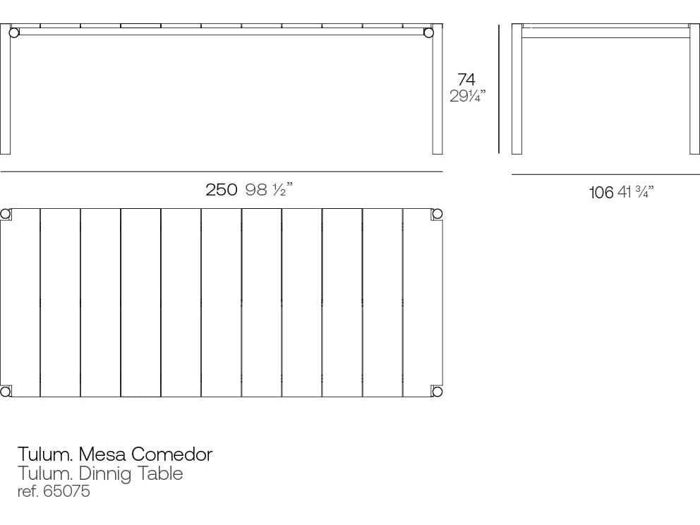 Прямоугольный садовый стол из тикового дерева Vondom Тулум ARCH-00081543 - Вид №5
