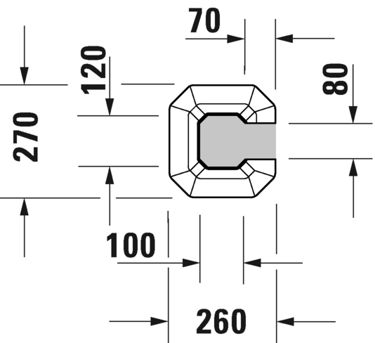 0857910000 Пьедестал для раковины овальная Duravit 1930 Series - Вид №1