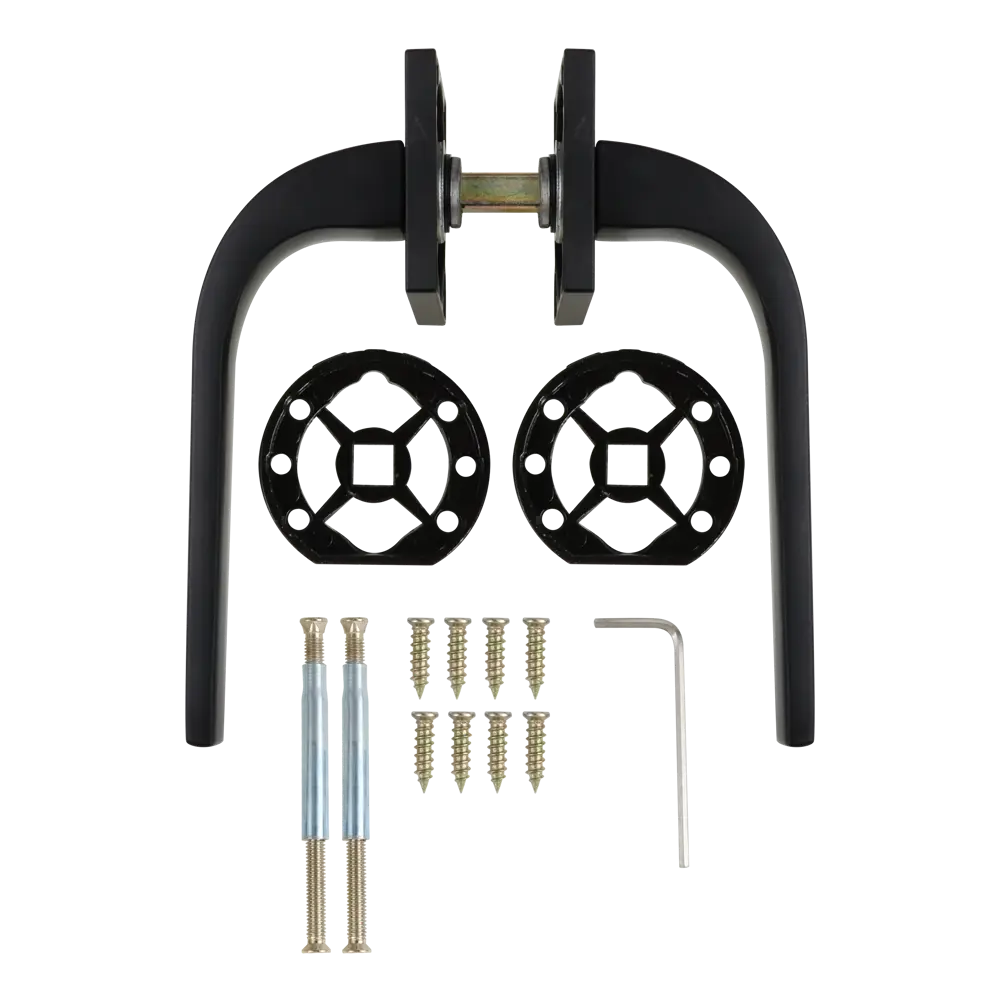 Дверные ручки Edson EDS-126H-Q2 на розетке, черные 85170402 STLM-0059397 - Вид №1