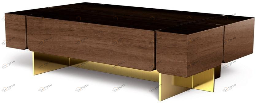 Porustudio Прямоугольный журнальный столик из орехового дерева sun-id-1454100