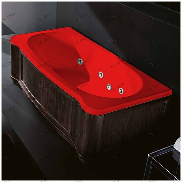 Ванна Gruppo treesse New Classic Young STX-V674B-SX-WV-K красная с гидромассажем и дезинфекцией прямоугольная левая деревянная панель венге STXV674BSXWVK
