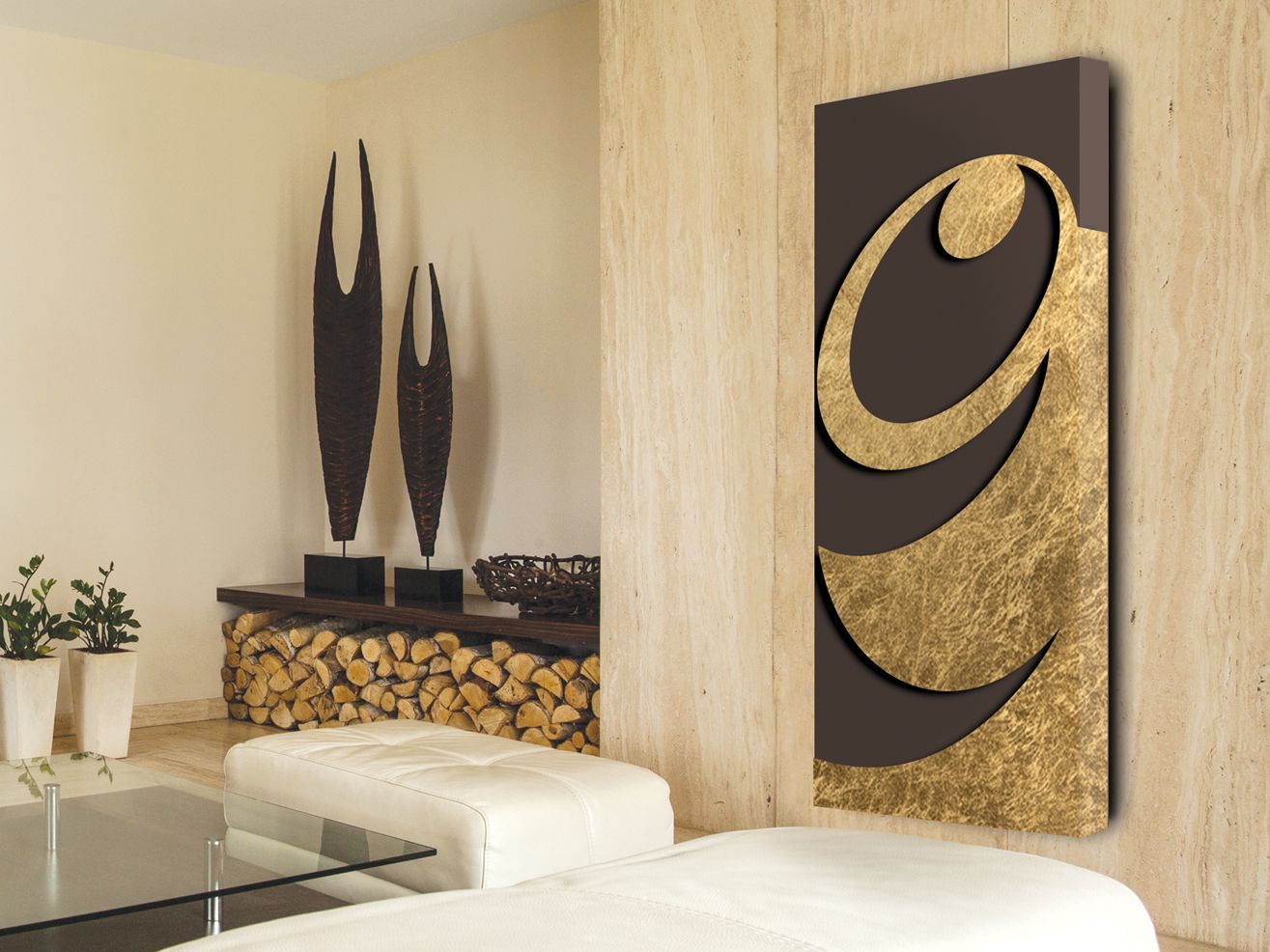 Алюминиевый полотенцесушитель Termo Design двойная пластина-сусальное золото ARCH-00142245 - Вид №1