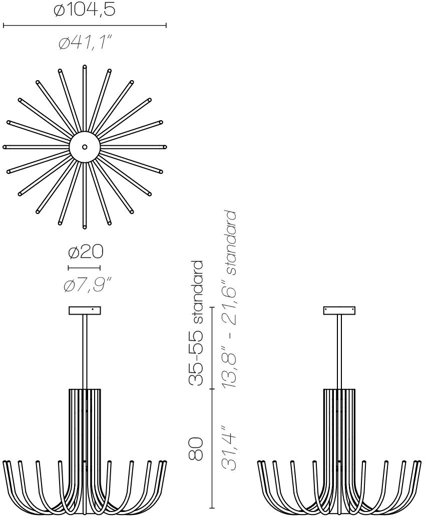 Contardi Светодиодная металлическая люстра Stardust sun-id-1364871 - Вид №7
