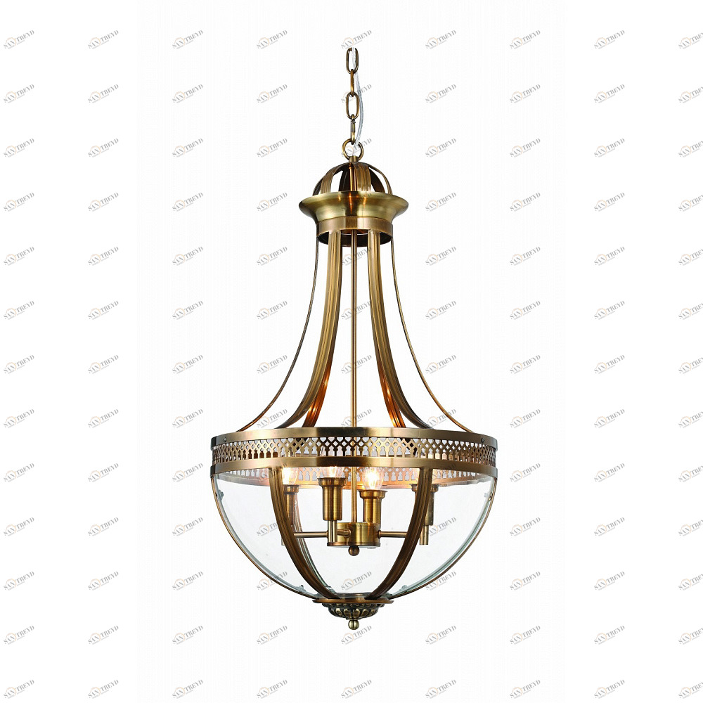 Подвесной светильник Capitol ant.brass от Delight Collection KM0287P-6 antique brass DELIGHT COLLECTION ДИЗАЙНЕРСКИЕ 243668 Прозрачный;латунь 