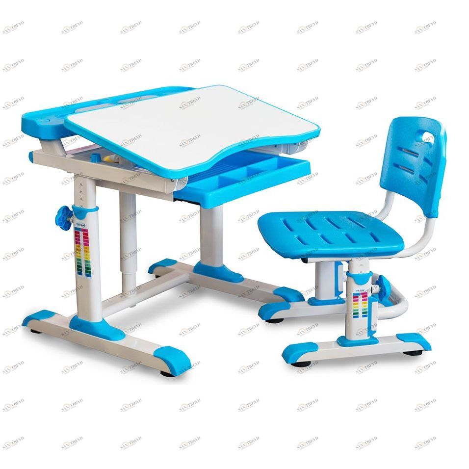 Стол детский бело-голубой со стульчиком BD-09 XL MEALUX EVO  00-3947165 Белый;голубой Santreyd 