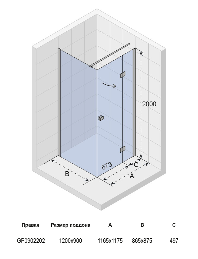 GP0902201 Душевой уголок Riho Polar Santreyd - Вид №3