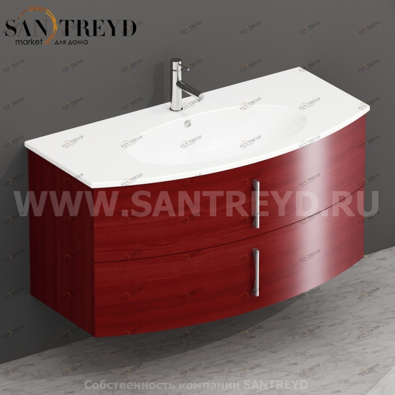 MDMC10Y6055 Тумба с двумя ящиками 100 см красная Globo 4ALL Италия Ceramica Globo