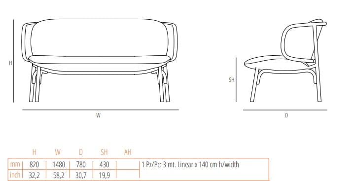 Диван из Венской соломы и гнутого дерева Wiener GTV Design Suzenne ARCH-00140670 - Вид №6