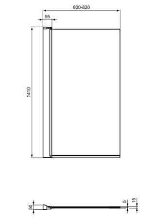 Стена для ванны из закаленного стекла Ideal Standard Connect 2 ARCH-00090732 - Вид №8