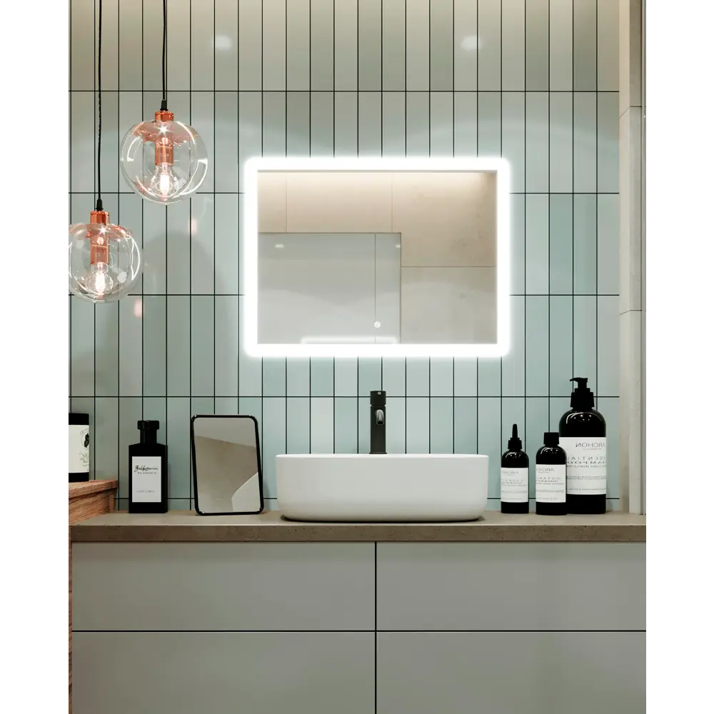 Зеркало для ванной Omega Glass Тип 2 SD932 с подсветкой 60x90 см прямоугольное STLM-2155523