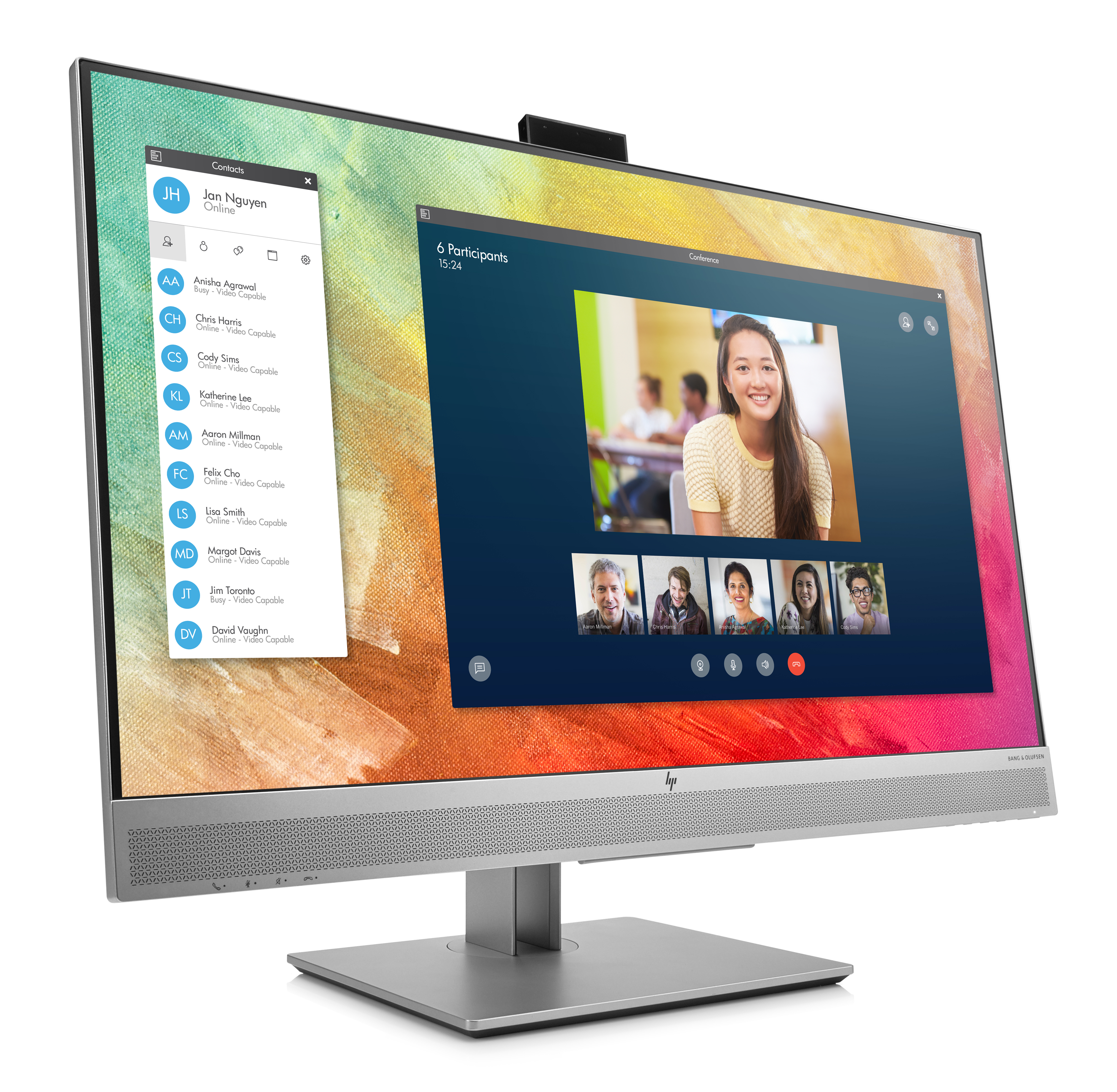 1FH51AA#ABB elitedisplay e273m monitor 27" ips micro edge, led backlit 178 / 178 250 nits 1920 x 1080 1000:1 dp hdmi usb3.0*2 usb c webcam 720p 3-3-0 HP HP EliteDisplay Santreyd  - Вид №2